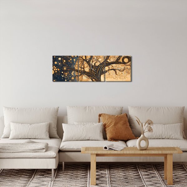 Kép – Szürrealista fa (órával) (90x30 cm)