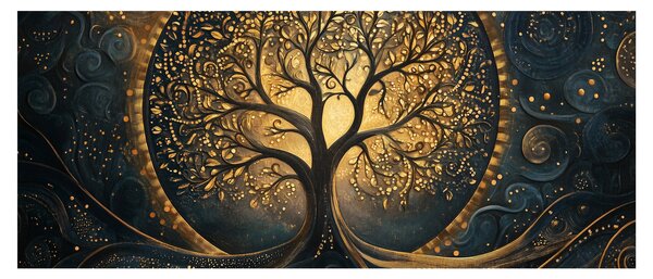 Kép – Arany aurájú fa (120x50 cm)