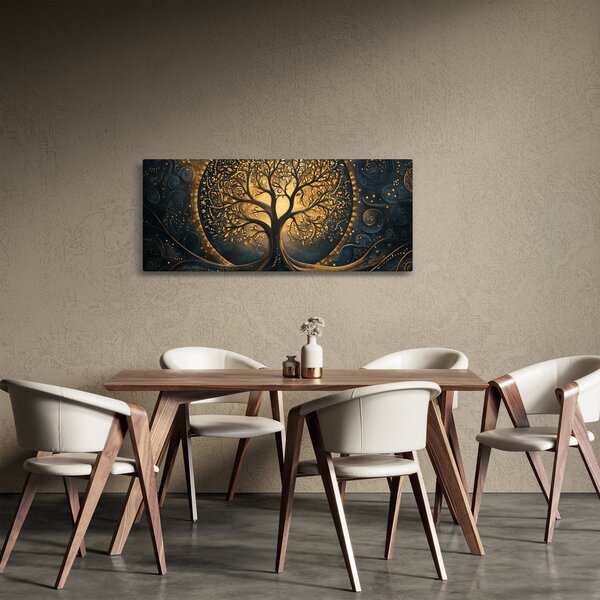 Kép – Arany aurájú fa (120x50 cm)