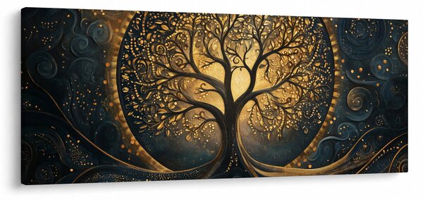 Kép – Arany aurájú fa (120x50 cm)