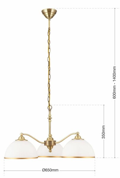 OLD LAMP klasszikus csillár, hármas