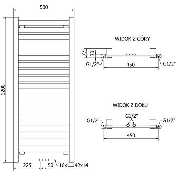 Mexen Uran fűtőelem 1200 x 500 mm, 527 W, fehér, W105-1200-500-00-20