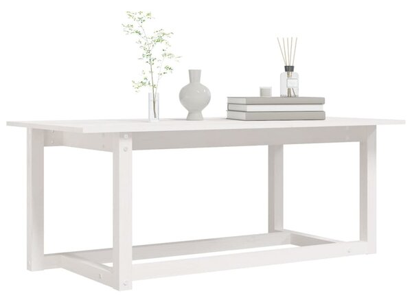 Fehér tömör fenyőfa dohányzóasztal 110 x 55 x 45 cm
