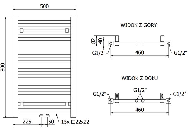 Mexen Pluton fűtőelem 800 x 500 mm, 405 W, fehér, W106-0800-500-00-20