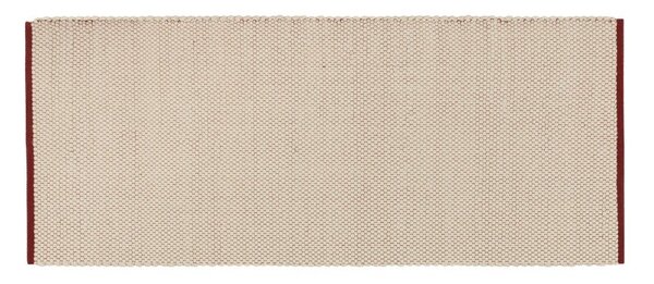 Piros-bézs kézi szövésű gyapjú futószőnyeg 80x170 cm Lenu – noo.ma