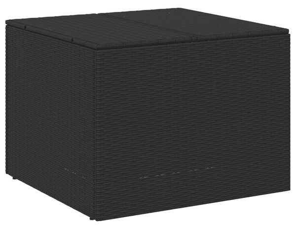 Fekete polyrattan kerti tárolóláda 291 L