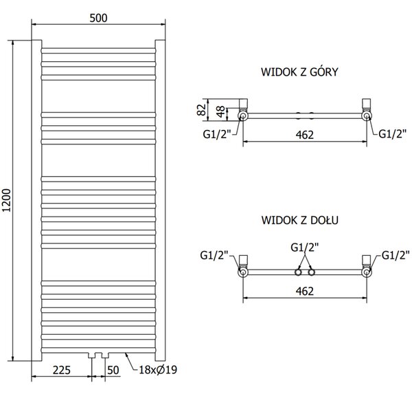 Mexen Yodo fűtőelem 1200 x 500 mm, 389 W, fehér, W113-1200-500-00-20