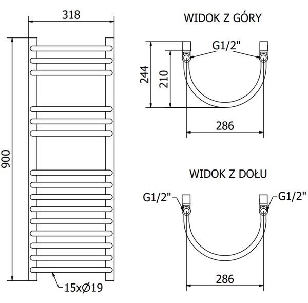 Mexen Eros, fűtőelem 900 x 318 mm, 315 W, fehér, W112-0900-318-00-20