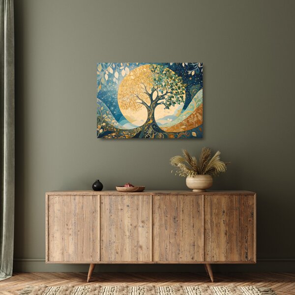 Üveg kép – Életfa a holdban (70x50 cm)