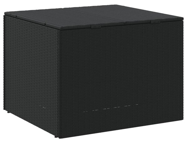 Fekete polyrattan kerti tárolóláda 291 L