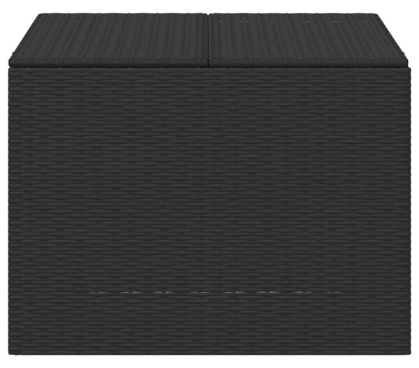 Fekete polyrattan kerti tárolóláda 291 L