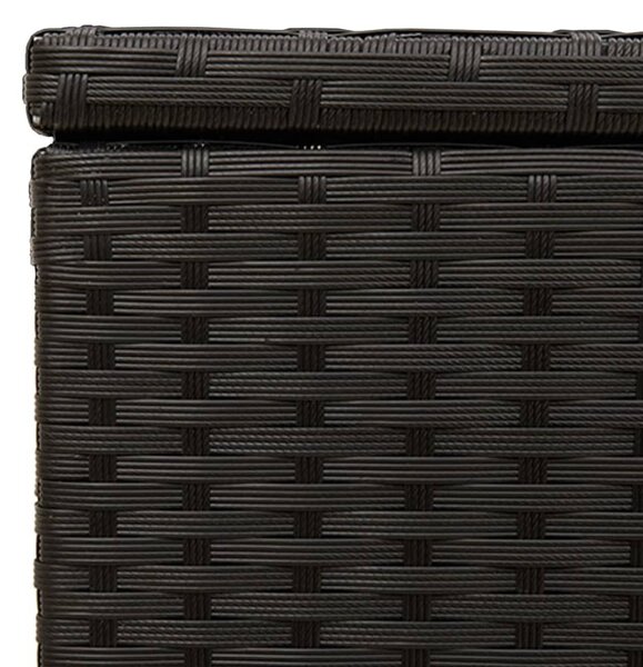 Fekete polyrattan kerti tárolóláda 291 L
