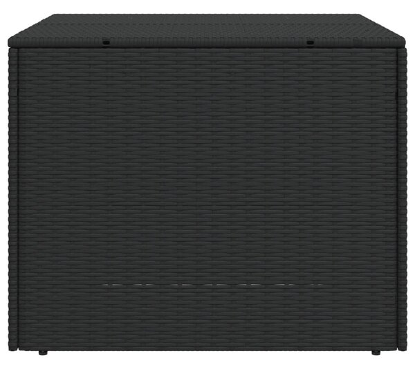 Fekete polyrattan kerti tárolóláda 291 L