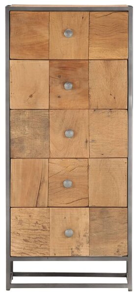 Tömör újrahasznosított fa fiókos szekrény 45 x 30 x 100 cm
