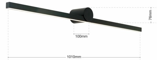 BEAUTY modern LED tükörvilágítás, fekete, 101 cm