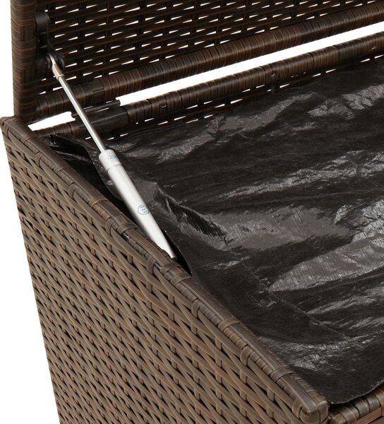 Barna polyrattan kerti tárolóláda 283 L
