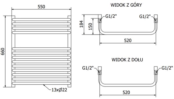 Mexen Apollo, futoelem 660 x 550 mm, 384 W, fehér, W117-0660-550-00-20