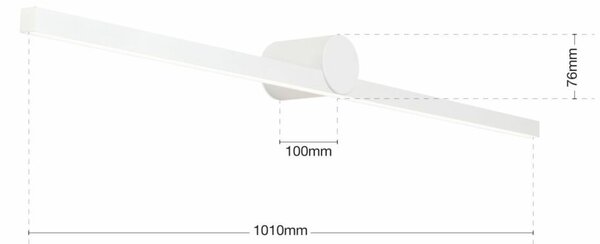 BEAUTY modern LED tükörvilágítás, matt fehér, 101 cm