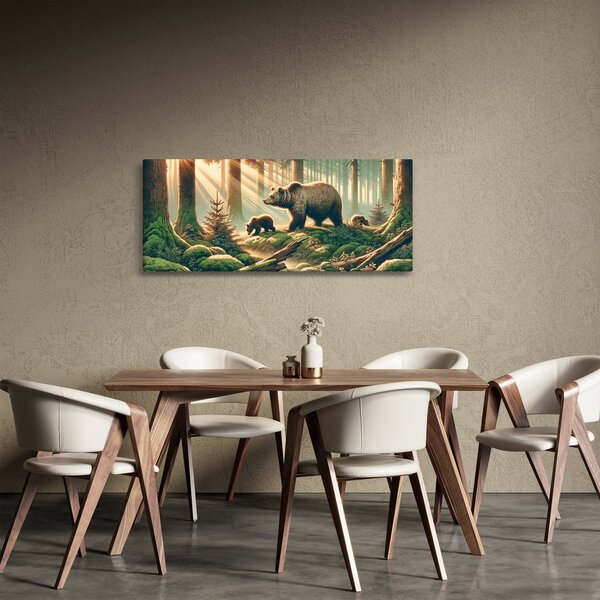 Kép - Medvék az erdőben (120x50 cm)