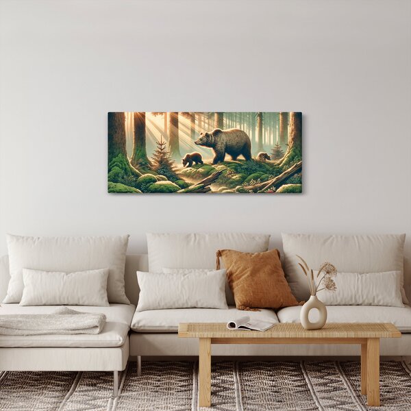 Kép - Medvék az erdőben (120x50 cm)