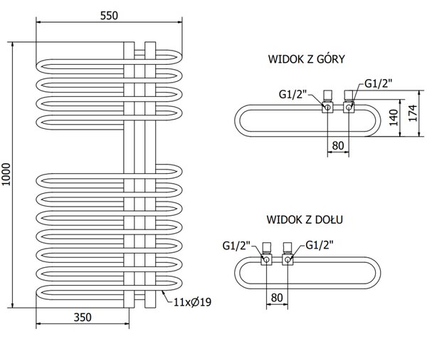 Mexen Ops fűtőelem 1000 x 550 mm, 517 W, fehér, W122-1000-550-00-20