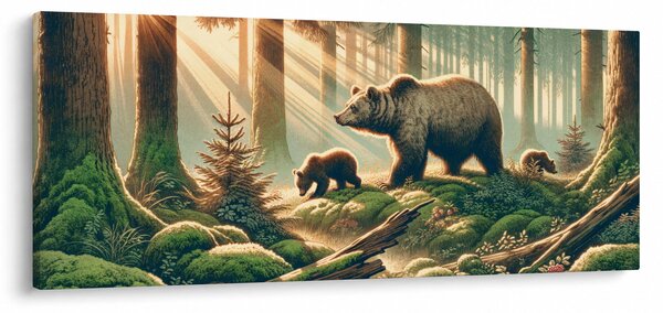 Kép - Medvék az erdőben (120x50 cm)