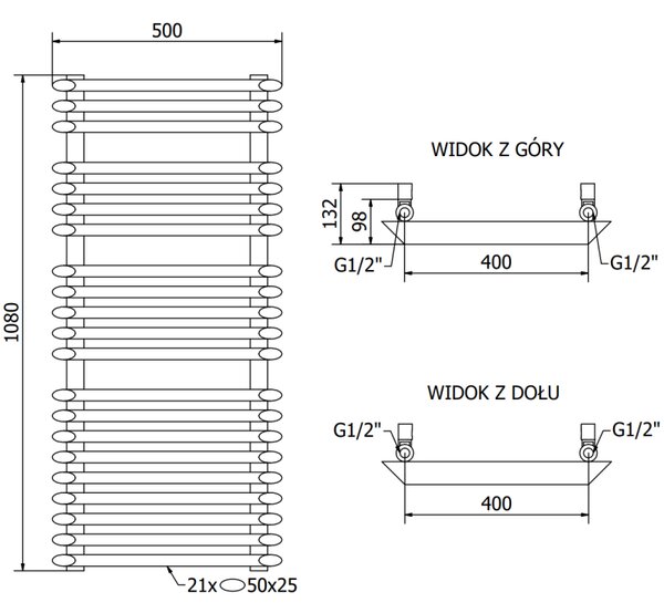 Mexen Akan fűtőelem 1080 x 500 mm, 784 W, fehér, W121-1080-500-00-20