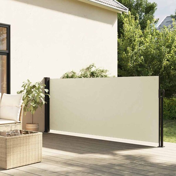 VidaXL krémszínű behúzható oldalsó napellenző 100 x 1000 cm