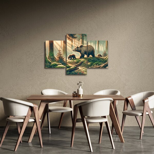 Kép - Medvék az erdőben (90x60 cm)
