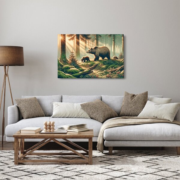 Kép - Medvék az erdőben (90x60 cm)