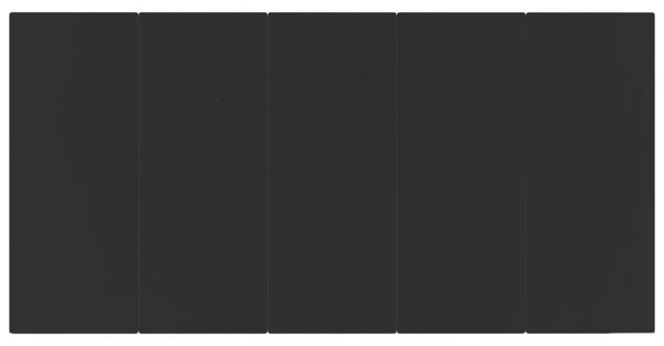 Fekete acél és edzett üveg kerti étkezőasztal 200 x 100 x 74 cm