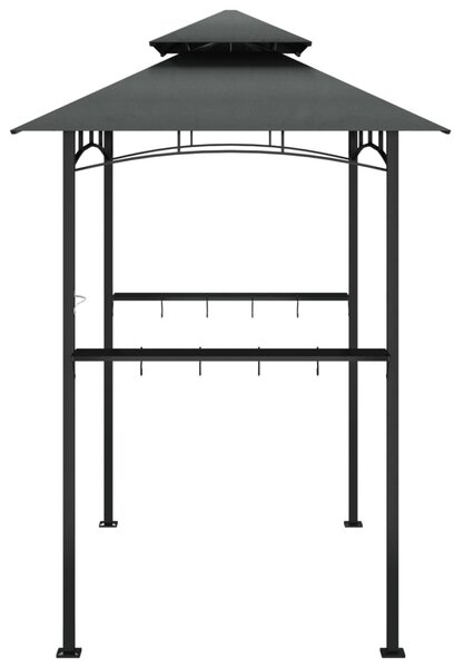 Antracit acél grillező pavilon oldalsó polcokkal 240x150x243 cm