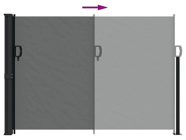 Antracitszürke behúzható oldalsó napellenző 140 x 500 cm