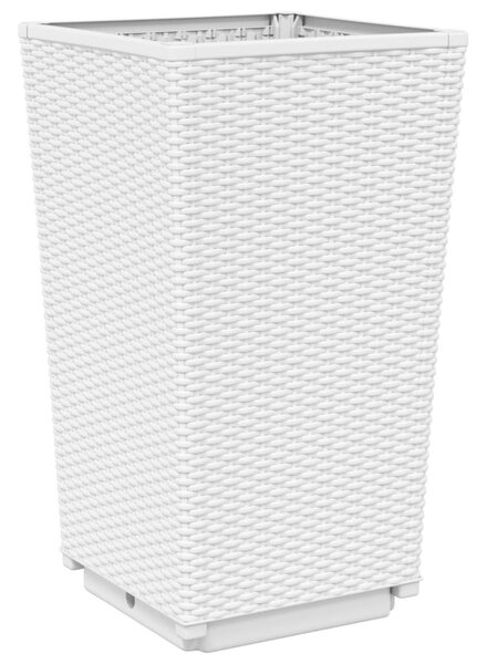 2 db fehér polipropilén kerti ültetőláda 32,5 x 32,5 x 57 cm