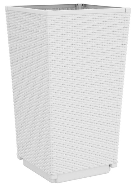 2 db fehér polipropilén kerti ültetőláda 32,5 x 32,5 x 57 cm