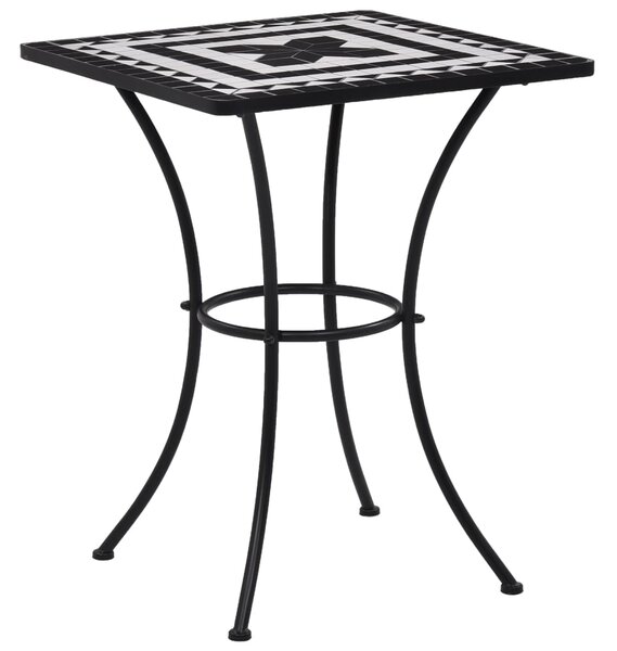 VidaXL fekete és fehér kerámia mozaikos bisztróasztal 60 cm