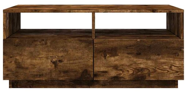 Füstös tölgy színű dohányzóasztal LED-lámpákkal 90x49x40 cm