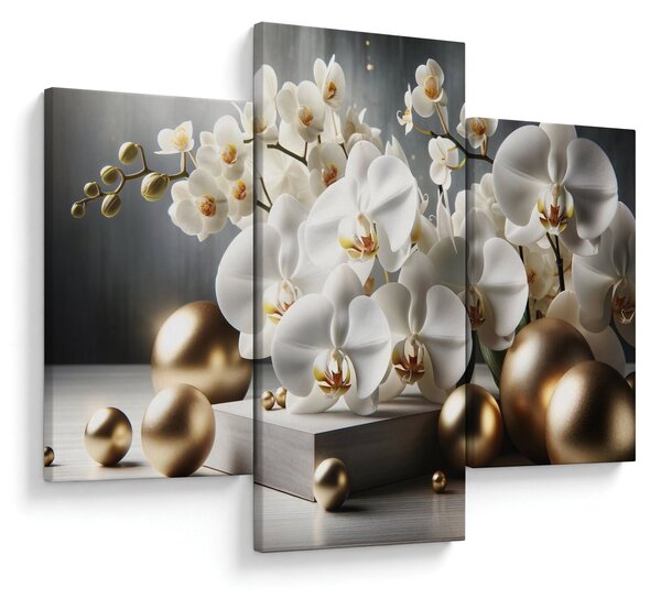 Kép - Orchidea és aranygolyók (90x60 cm)
