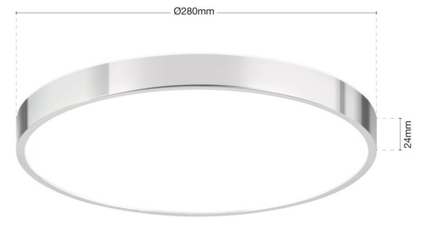 LED mennyezeti lámpa, BULLY, 28 cm, króm