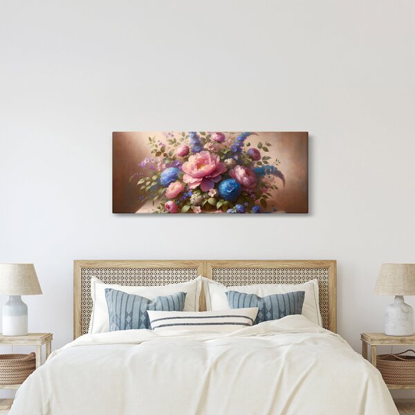 Kép - Asztal tele virágokkal (120x50 cm)