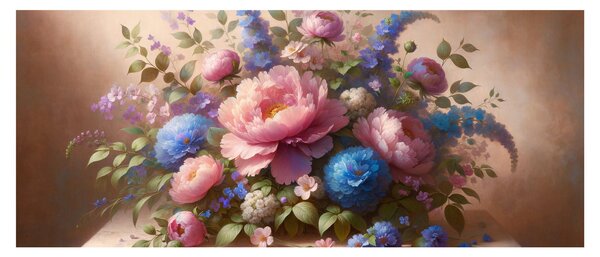 Kép - Asztal tele virágokkal (120x50 cm)