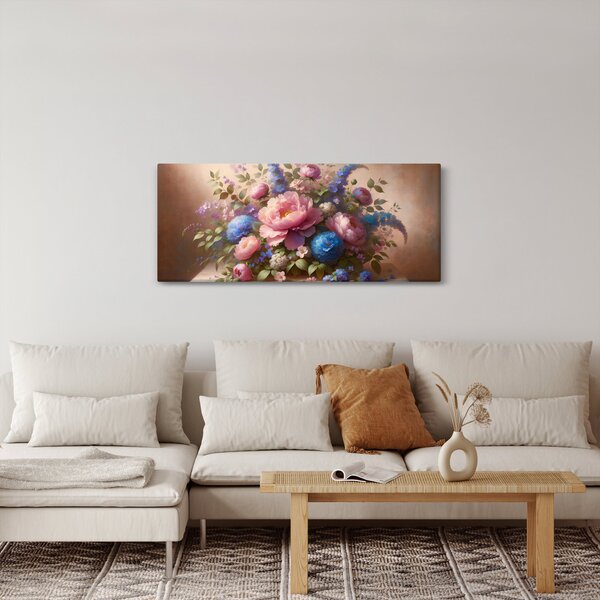 Kép - Asztal tele virágokkal (120x50 cm)