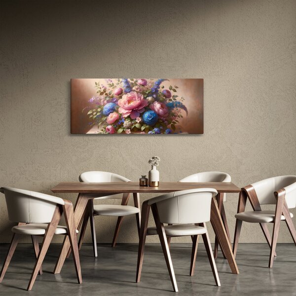 Kép - Asztal tele virágokkal (120x50 cm)
