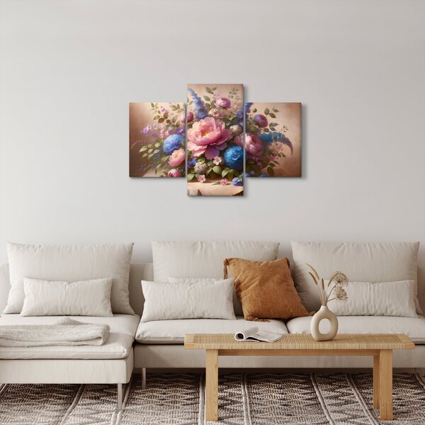 Kép - Asztal tele virágokkal (90x60 cm)