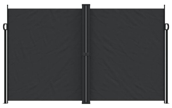 Fekete behúzható oldalsó napellenző 200 x 1000 cm