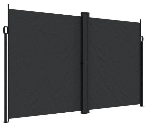 Fekete behúzható oldalsó napellenző 200 x 1000 cm