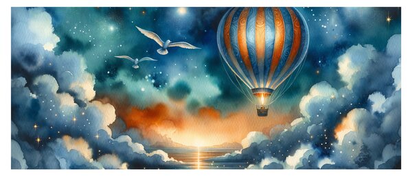 Kép - Repülés az éjjeli ég alatt (120x50 cm)