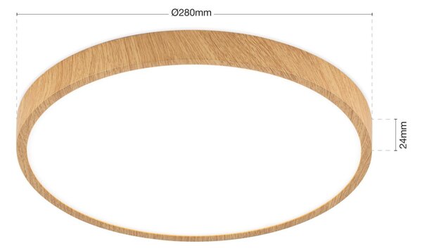 LED mennyezeti lámpa, BULLY, 28 cm, fával
