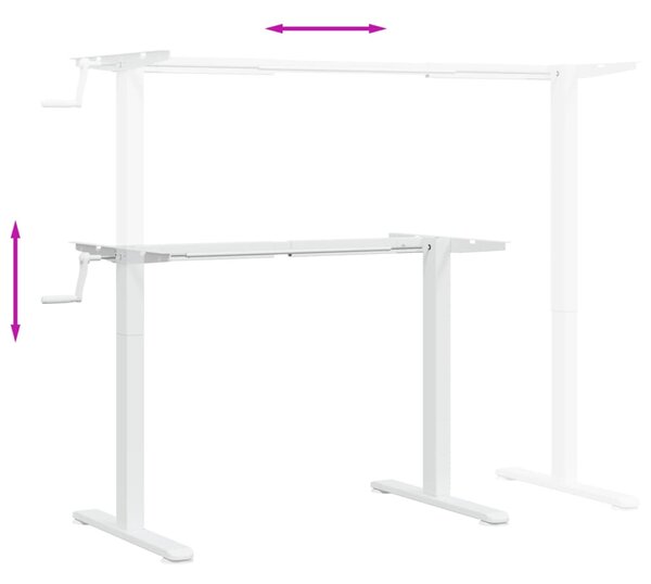 Fehér acél álló asztalváz (94-135) x 60 x (70-114) cm