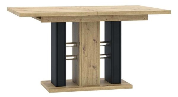 Étkezőasztal 140-180 cm, tölgyfa, fekete - COLONNADE